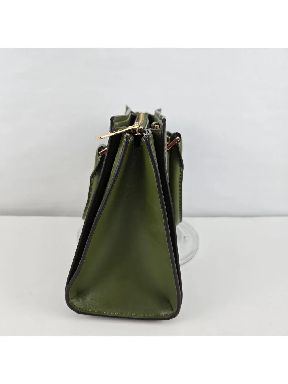 Michael Kors Olive Green Saffiano Leather Satchel Handbag with Detachable Strap